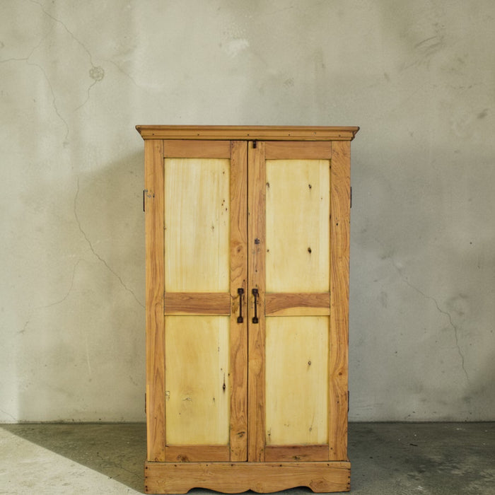 Vintage Rustic Bleached Wood Cupboard Cabinet Storage