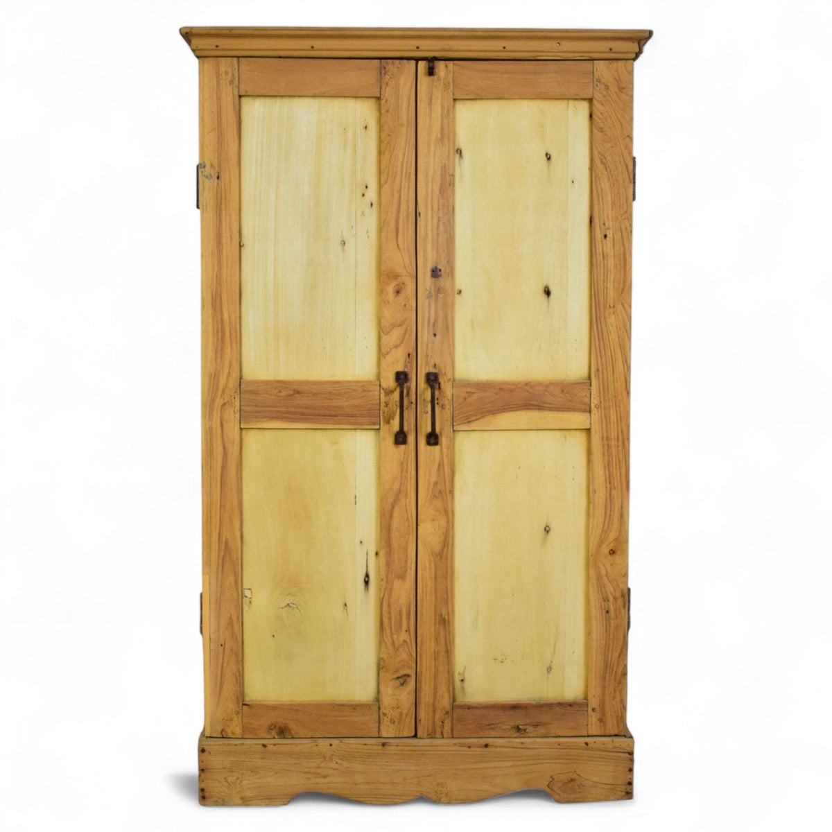 Vintage Rustic Bleached Wood Cupboard Cabinet Storage