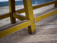 Vintage Rustic Bench in Original Yellow Paint