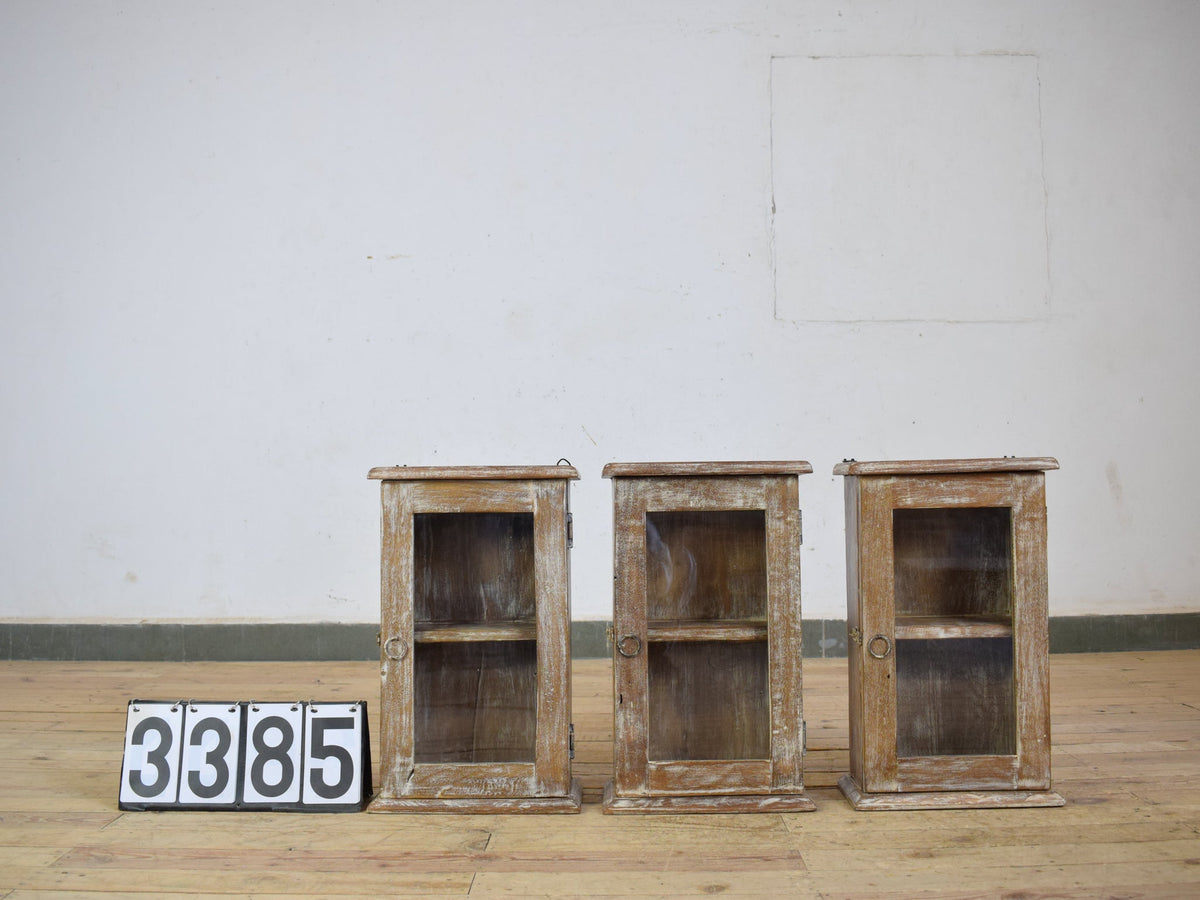 Small Vintage Style Rustic Reclaimed White Wash Cupboard Bathroom Medicine Cabinet