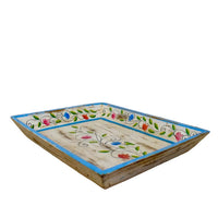 Vintage Design Indian Hand Painted Wooden Tray