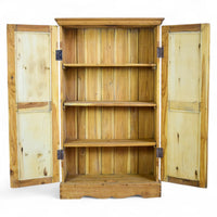 Vintage Rustic Bleached Wood Cupboard Cabinet Storage