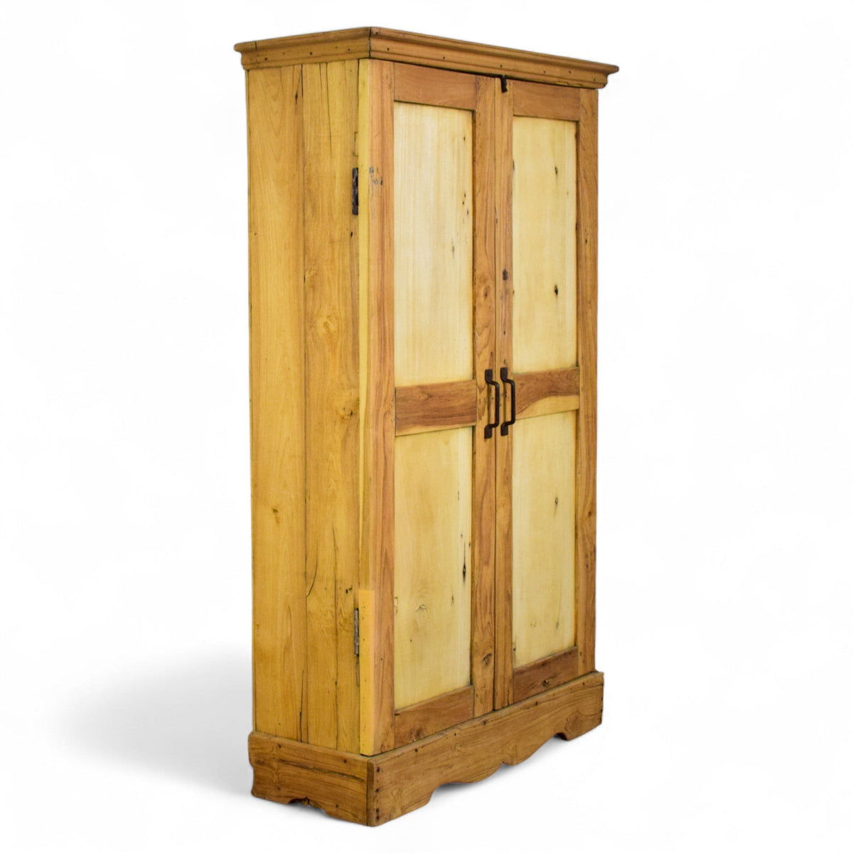 Vintage Rustic Bleached Wood Cupboard Cabinet Storage