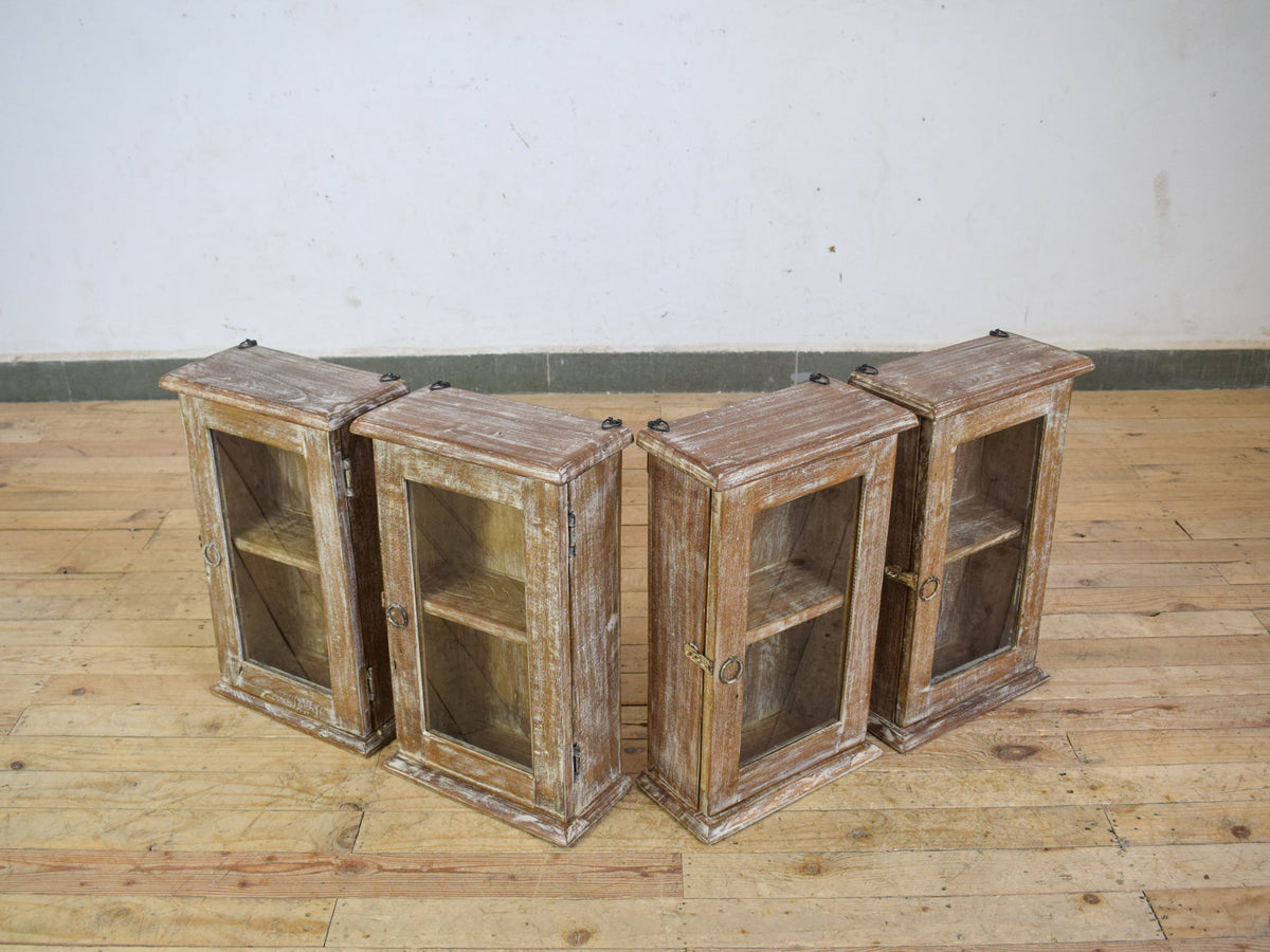 Small Vintage Style Rustic Reclaimed White Wash Cupboard Bathroom Medicine Cabinet