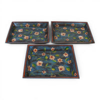 Vintage Design Indian Hand Painted Wooden Tray