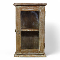 Small Vintage Style Rustic Reclaimed White Wash Cupboard Bathroom Medicine Cabinet
