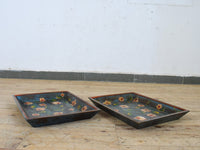 Vintage Design Indian Hand Painted Wooden Tray