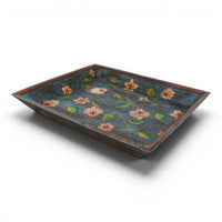 Vintage Design Indian Hand Painted Wooden Tray