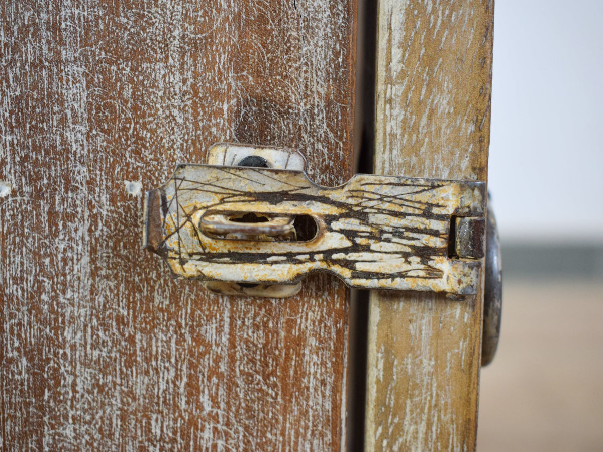 Small Vintage Style Rustic Reclaimed White Wash Cupboard Bathroom Medicine Cabinet