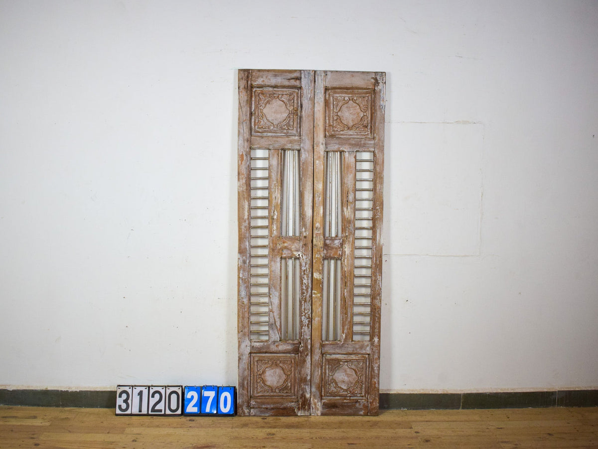 Pair of Antique Vintage Indian Doors Shutters