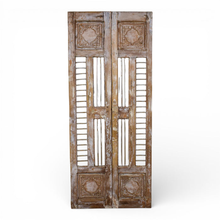 Pair of Antique Vintage Indian Doors Shutters