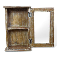 Small Vintage Style Rustic Reclaimed White Wash Cupboard Bathroom Medicine Cabinet
