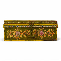 Vintage Indian Hand Painted Metal Travel Trunk Chest