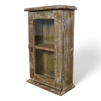 Small Vintage Style Rustic Reclaimed White Wash Cupboard Bathroom Medicine Cabinet