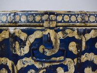 Vintage Indian Hand Painted Metal Travel Trunk Chest