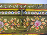 Vintage Indian Hand Painted Metal Travel Trunk Chest