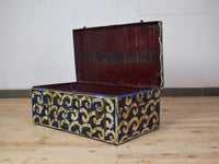 Vintage Indian Hand Painted Metal Travel Trunk Chest