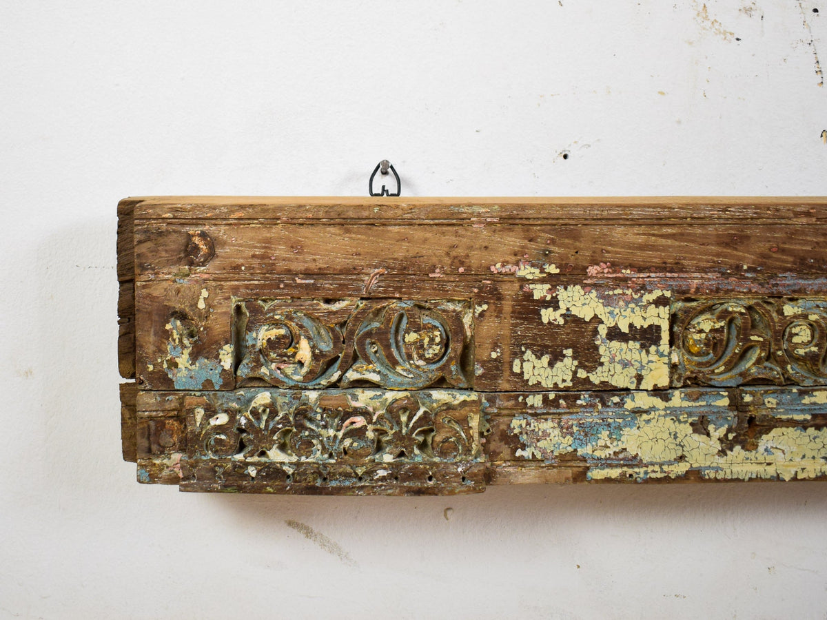 Antique Indian Carved Panel Carving Architectural Salvage