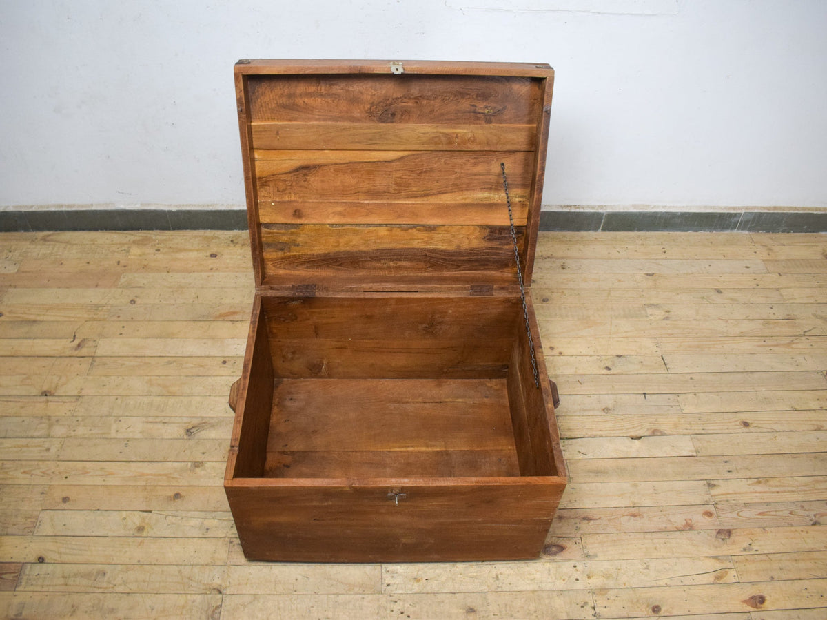 Vintage Rustic Wooden Chest Box Coffee Table