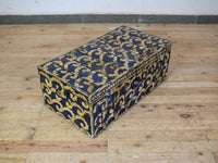 Vintage Indian Hand Painted Metal Travel Trunk Chest