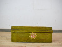 Vintage Indian Hand Painted Metal Travel Trunk Chest