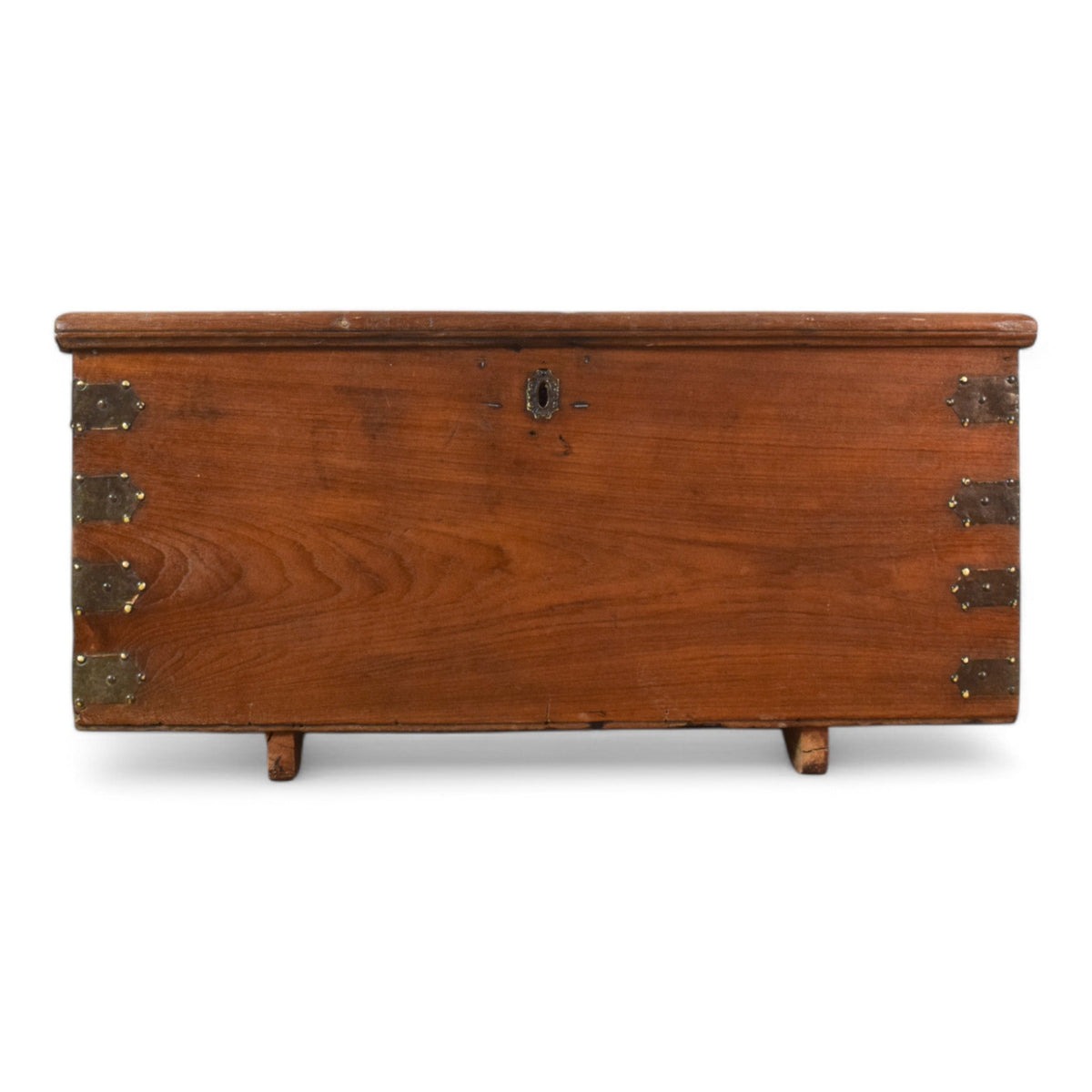 Vintage Rustic Wooden Metal Bound Chest Box Coffee Table