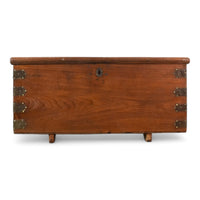 Vintage Rustic Wooden Metal Bound Chest Box Coffee Table