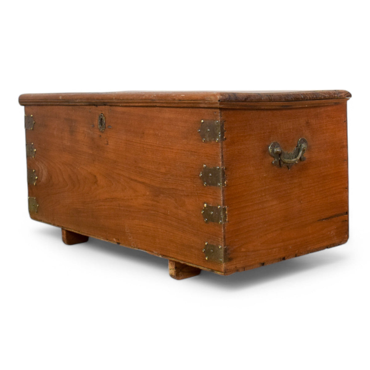 Vintage Rustic Wooden Metal Bound Chest Box Coffee Table