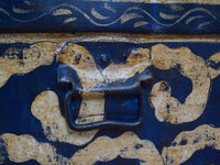 Vintage Indian Hand Painted Metal Travel Trunk Chest