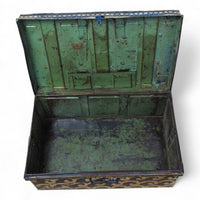 Vintage Indian Hand Painted Metal Travel Trunk Chest