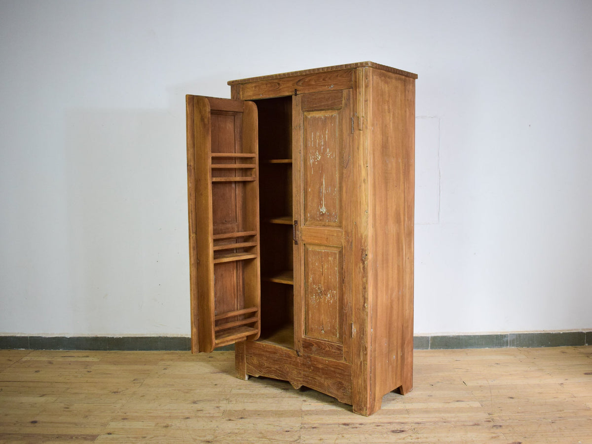 Vintage Rustic Hard Wood Fitted Interior Cupboard Cabinet Storage