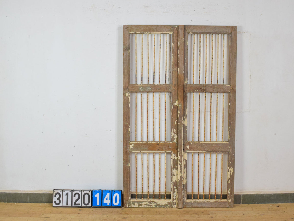 Pair of Antique Vintage Indian Doors Shutters