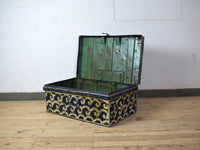 Vintage Indian Hand Painted Metal Travel Trunk Chest