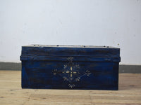 Vintage Indian Hand Painted Metal Travel Trunk Chest