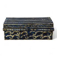 Vintage Indian Hand Painted Metal Travel Trunk Chest