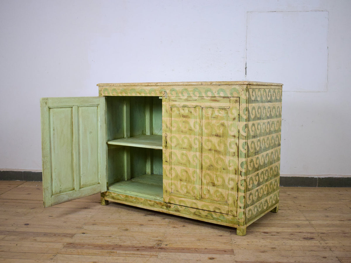 Vintage Painted Kitchen Island Cupboard Cabinet