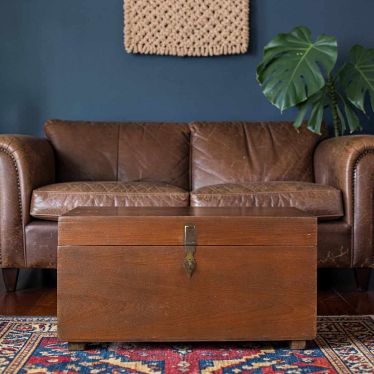 Vintage Rustic Wooden Chest Box Coffee Table