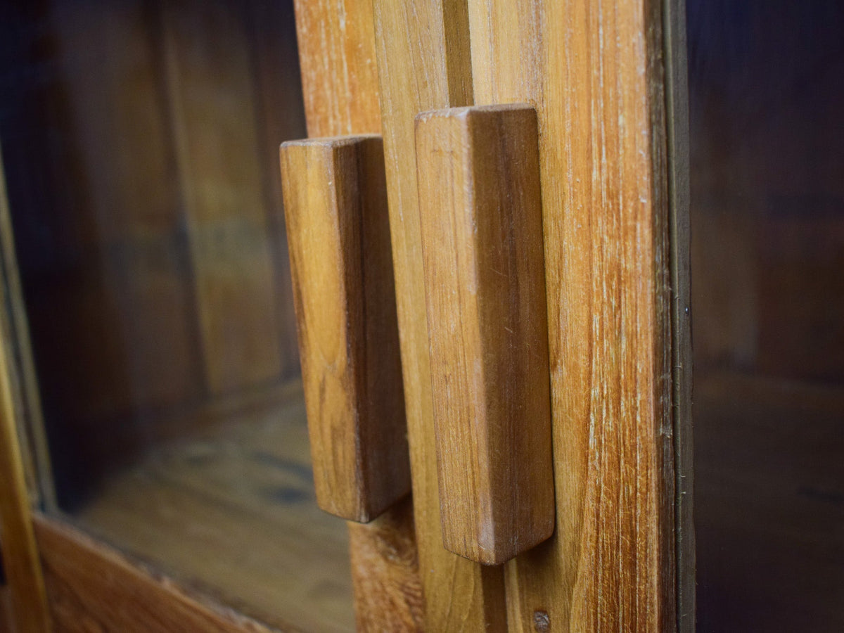 Vintage Wooden Housekeepers Bookcase Rustic Cupboard Cabinet