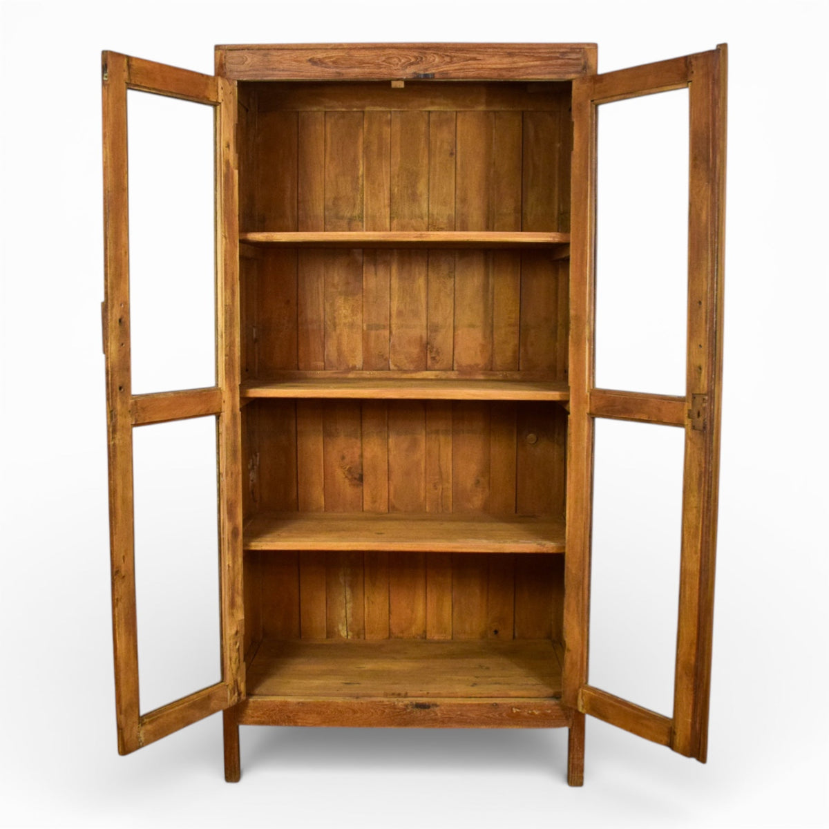 Vintage Wooden Housekeepers Bookcase Rustic Cupboard Cabinet