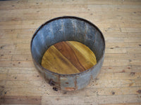Vintage Metal Planter On Wooden Stand