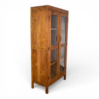 Vintage Wooden Housekeepers Bookcase Rustic Cupboard Cabinet
