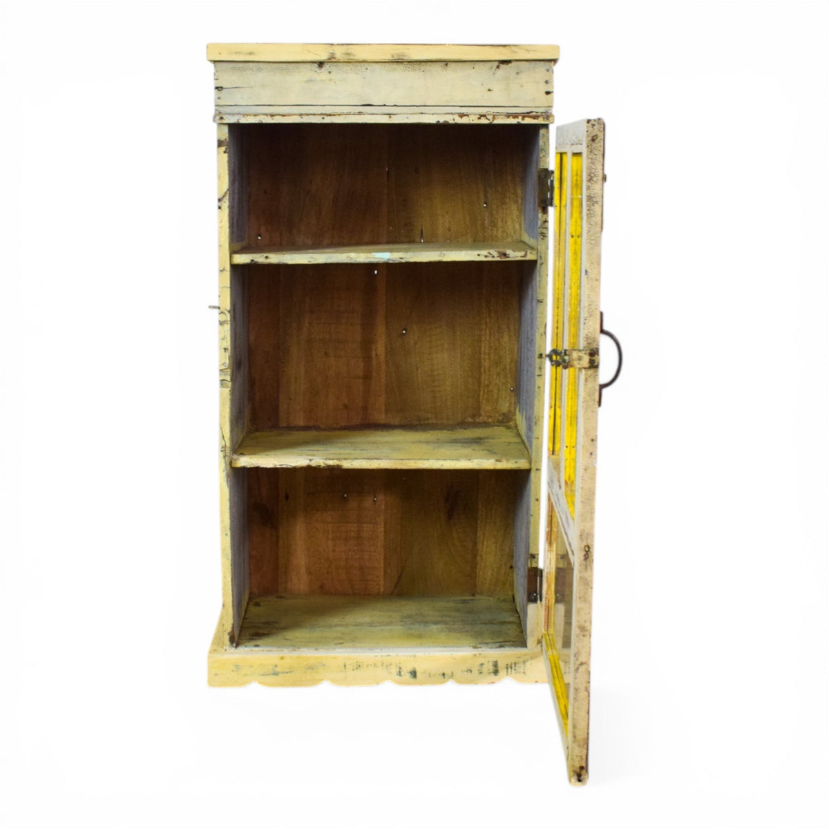 Vintage Worn Painted Rustic Cupboard Cabinet