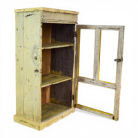 Vintage Worn Painted Rustic Cupboard Cabinet
