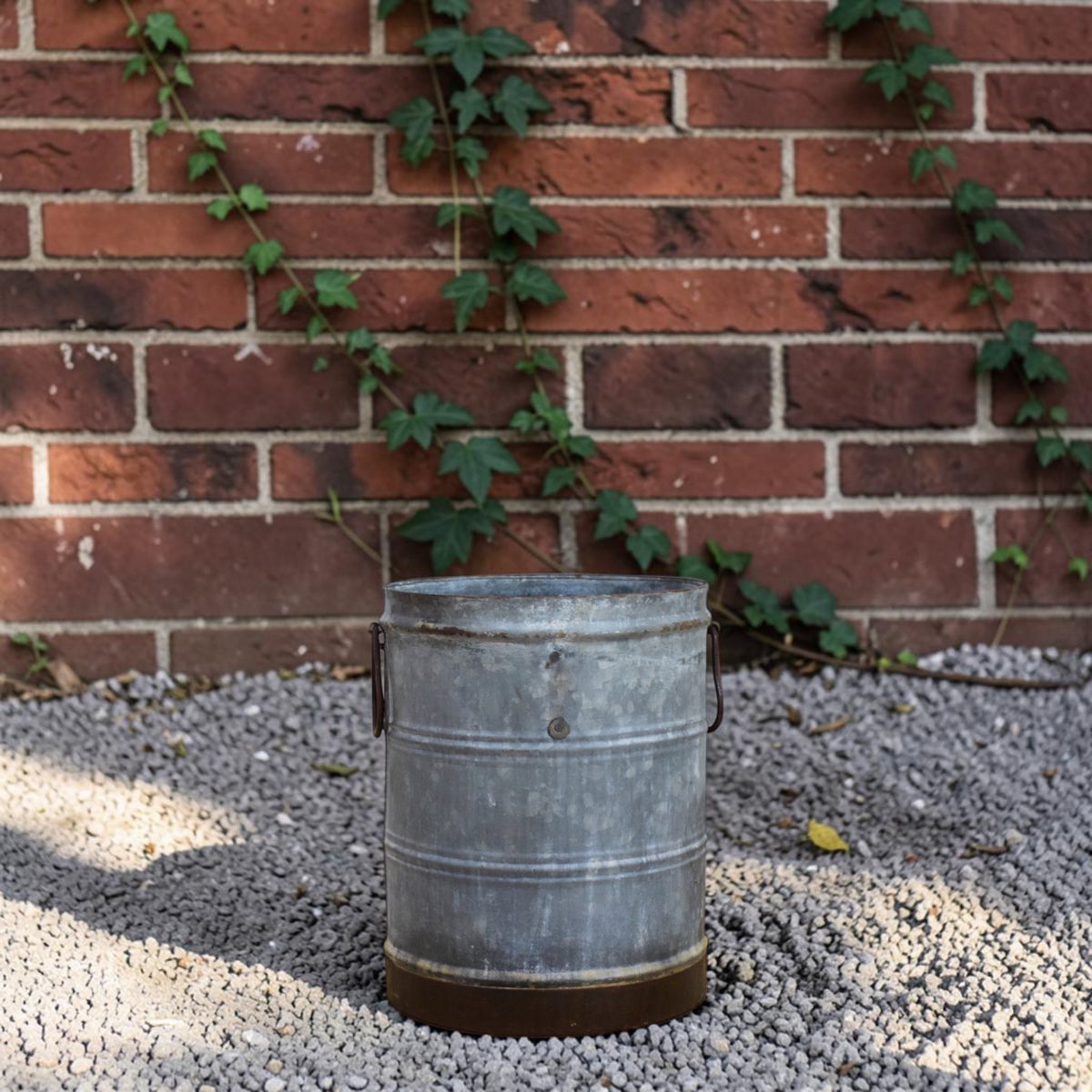Vintage Rustic Metal Planter