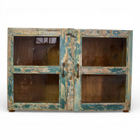 Vintage Worn Painted Rustic Cupboard Cabinet