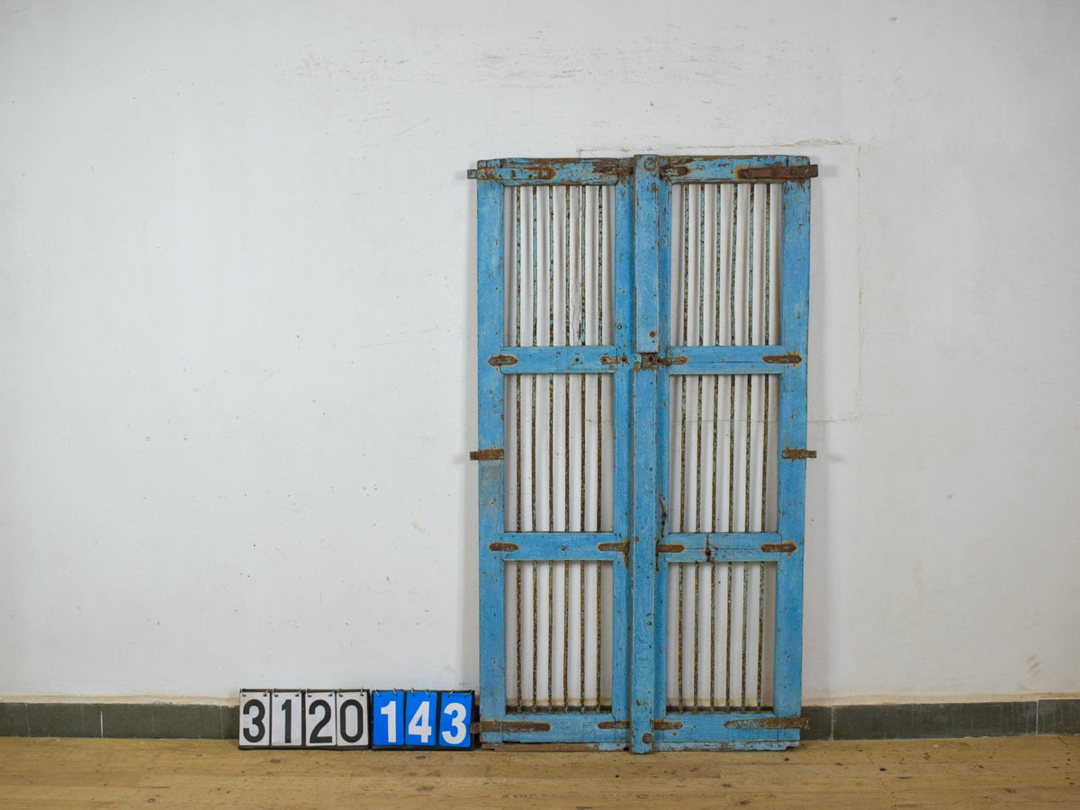 Pair of Antique Vintage Indian Doors Shutters