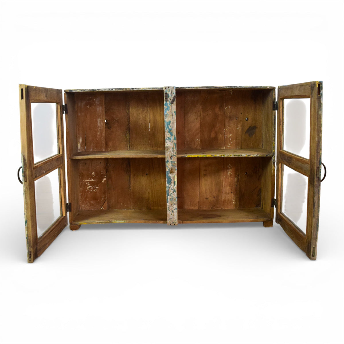 Vintage Worn Painted Rustic Cupboard Cabinet