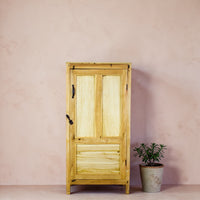 Vintage Rustic Bleached Wood Cupboard Cabinet Storage