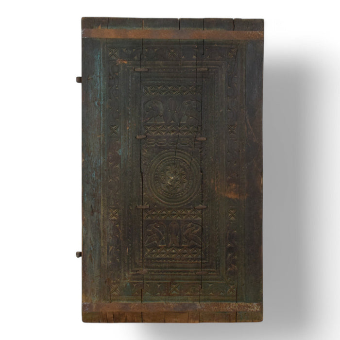 Antique Indian Carved Wooden Door Wall Hanging Art Decoration