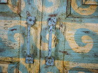 Vintage Rustic Hand Painted Wooden Cupboard Cabinet